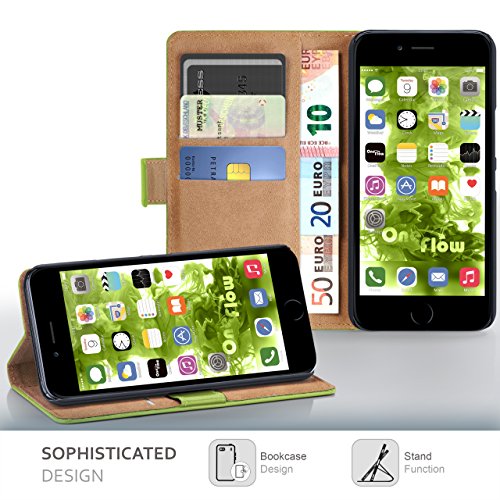 MoEx iPhone 5C HÃ¼lle GrÃ¼n mit Karten-Fach [OneFlow 360Â° Book Klapp-HÃ¼lle] Handytasche Kunst-Leder HandyhÃ¼lle fÃ¼r iPhone 5C Case Flip Cover SchutzhÃ¼lle Tasche