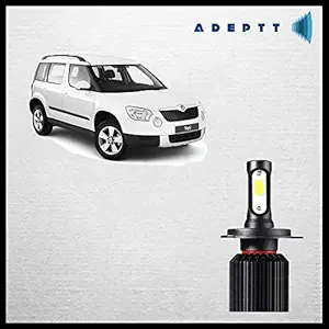 Adeptt H4 Super Bright Ultrawhite LED 6500K Headlight Bulbs H4 (White) for Skoda Yeti