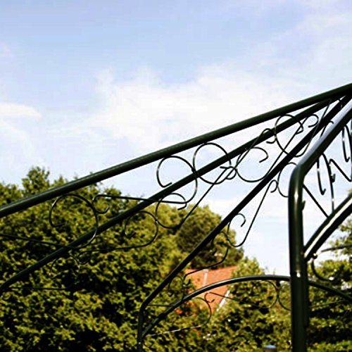 CLP Rankbogen Rosenbogen Pavillon, rund Durchmesser Ø 160 cm, Höhe 260 cm, Rankhilfe Eisen pulverbeschichtet grün - 9