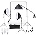 Produktbild Andoer Studiobeleuchtung Softbox Photolicht Muslin Hintergrund Stand Kit mit drei 60cm Octagon Softbox + Cantilever Light Stand + 5W LED Leuchtmittel + Weiß Schwarz Kulisse + Tragetasche