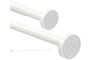 HIKENRI Barra de cortina de ducha extensible de 50 a 130 cm, acero inoxidable, sin taladro, barra de tensión para puerta, antideslizante, nunca se oxida, nunca se pliega para armario, cocina