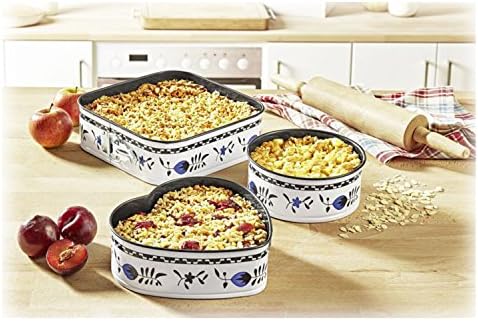Set of 3 Assorted Cake Tins Baking Dish with Onion Pattern Heart Shaped Box Design With A Non Stick Springform Cake Tin – Cake – Easy to Clean