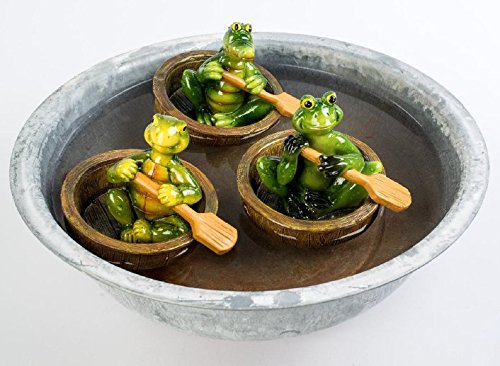 Formano 722232 Figuren im Boot 3sort. 1 St. 13cm schwimmende Teich - oder Pool-Figuren aus glänzendem Kunststein aufwendig von Künstlerhand gestaltet und bemalt