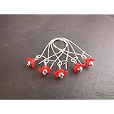 Maschenmarkierer verschließbar Stricken Häkeln Blüte Blume rot 5 Stück