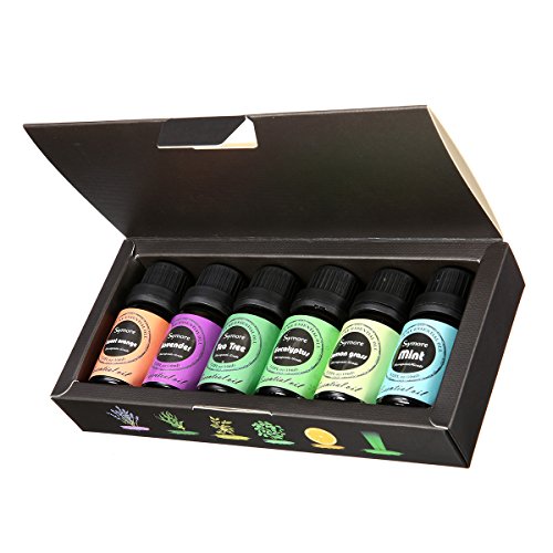 Skymore Ätherische Öle Set-6 verschiedene Duftrichtungen (Zitronengras, Lavendel, Teebaum, Eukalyptus, Orange, Minze)-Entspannung und Kurren-100% Pur Aromatherapie Öle in einem Geschenkset 6X10 ml - 2