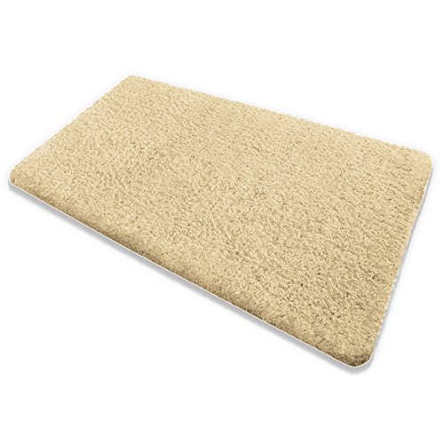Badematte aus weichem & kuscheligem Hochflor | Öko-Tex zertifiziert | beige | 50x80cm