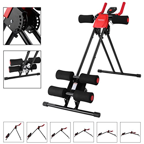 Finether Bauchtrainer Bauchmuskeltrainer Bauchwegtrainer AB Trainer 5-Minutes-Shaper 6 Intensitätsstufen Bauchtraining-Gerät Heimtrainer Fitnessgerät für Bauchmuskeltraining faltbar - 3