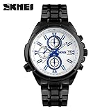 Easy Go Shopping Studenten-Wasserdichte Uhr-Geschäfts-Quarz-Uhr-einfache Art und Weisemänner Quarz-Uhr-Wasserdichte Stahlgürtel-Uhr (Color : 3)