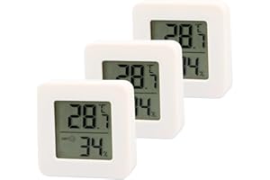 wilcractk Mini Higrómetro Termómetro Interior Digital De Alta Precisión, Termohigrómetro 43×43×13 mm Blanco, Medidor Temperatura Y Humedad Para Casa, Oficina Y Coche