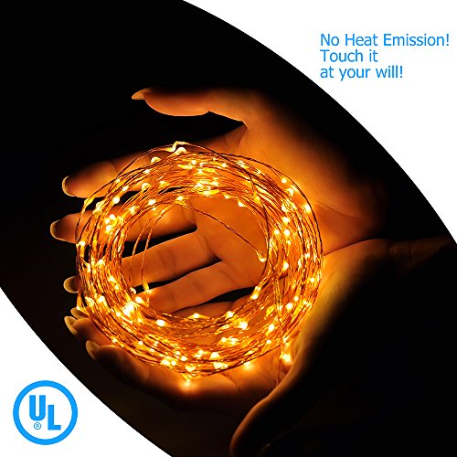 VicTsing Wasserdicht 39ft 6V String Sternenhimmel leuchten mit 240 Warm weißen LEDs, Kupferdraht, CE, RoHS, UL-Zertifizierung, DC1000mA Netzteil für draußen Indoor Hochzeit Partei DIY - 6