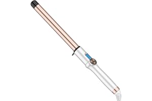 HOSON 25mm Extra Long Barrel Curling Wand, Ceramic Tourmaline Curling Wand Professional Dual Voltage with Adjustable Temperature,No Clamp