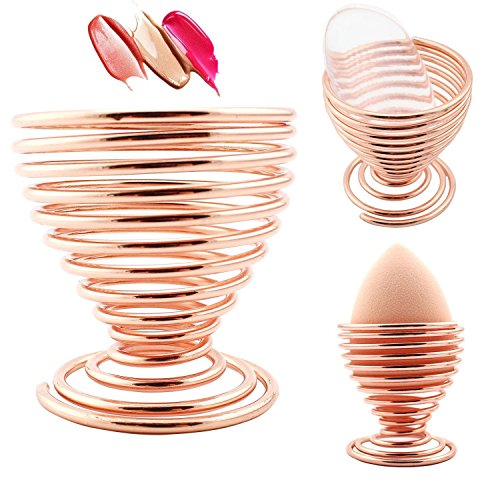 Preisvergleich Produktbild IBEET Schönheit Make-up Schwamm Blender Halter, vergoldeten Gold Platte Schwamm Unterstützung, Anti-mikrobielle Breathable Make-up Schwamm Trocknen Stand Storage - One Piece