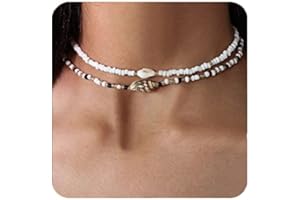 Lameybrt Muschelkette choker kette damen surferkette ethno muschel kette boho schmuck Choker Halskette Weiße Muschelkette