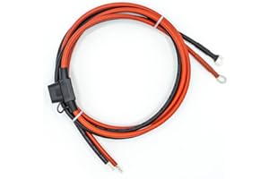 WATTSTUNDE Kabel do akumulatora 6 mm2 z bezpiecznikiem – akumulator solarny do regulatora ładowania 1,5 m (6 mm² z bezpiecznikiem 30 A)