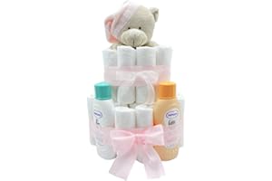 MY LITTLE BABIES Tarta de Pañales DODOT | Pastel de Pañales para Niña | Regalo Original para Recién Nacido | Regalo para Bebé | Modelo NENUCO Doudou Rosa - MyLittleBabies