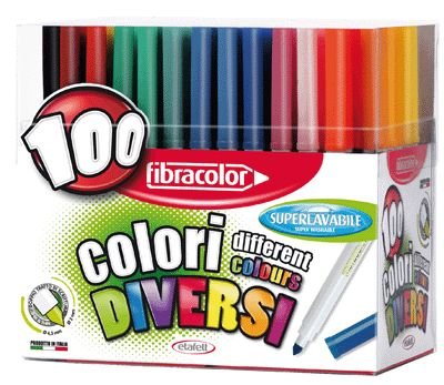 Fibracolor Coloración Plumas Colori Cónica Consejo de fibra de Super Washable- Caja de 100