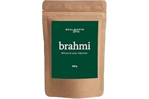 REAL EARTH STORIES Real Earth - Brahmi en poudre - Bacopa monnieri - 100 % pure et biologique - Cosmétique en poudre naturelle - Traitement naturel pour les cheveux et la peau - Végétalien - Plantes ayurvédiques - 250 g