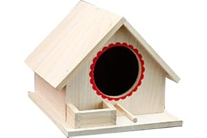 Holibanna Casa degli uccelli in legno nido di pappagallo nido di allevamento scatola per esterni decorazione da giardino delicata e bella casa delicata nido di uccelli
