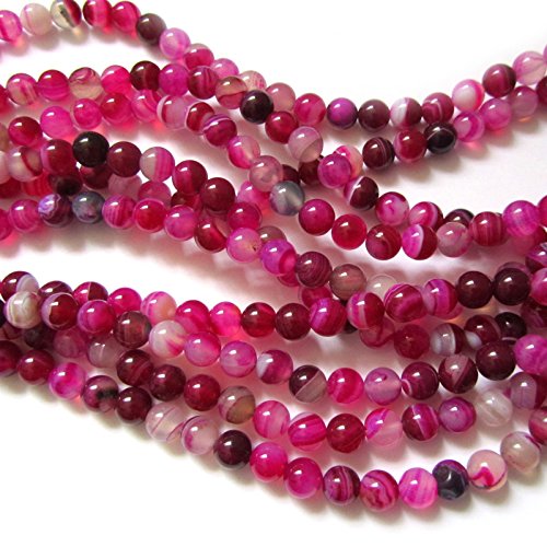 Preisvergleich Produktbild Pretty Pebbles Perlen - 25 Achat-Edelstein Perlen 8mm Rosa