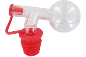 Fackelmann 004032 Doseur à alcool, boule pour dosage d'alcool, bec doseur pour bouteille, bouchon doseur 2,5 cl, Plastique, Rouge, 9 x 7 cm