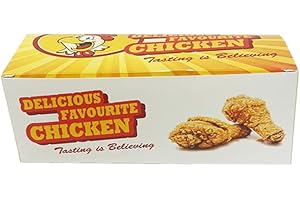 OTLCREATIONS Fried Chicken Takeaway Food Boxes For Hot & Cold Food - Disposable Cardboard Food Boxes For Sandwich,Burger Chicken, Salad, Chinese Food Take-Out Boxes (Medium, Pack of 100 pcs)