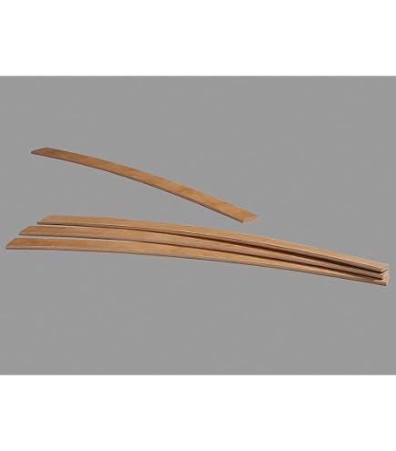 Listelli Curvati In Legno Faggio, 10 Pezzi - Ricambio Per Reti A Doghe, Misura 6.7x89x0.8 Cm