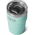 YETI Rambler Cup, Vacuum Insulated Stainless Steel Stackable Cup with Magslider Lid, Seafoam, 16 oz (475 ml)