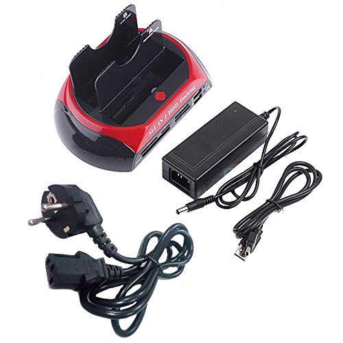 TOOGOO(R)2,5 „3,5“ SATA / IDE HDD Station Alles in einem 2-Dock Docking Station e-SATA Hub - 5