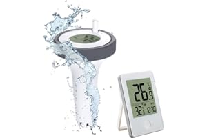 BEKASA Digital Floating Pool Thermometer, Wireless Pool Thermometer Easy Read, Swimming Pool Thermometer with Indoor Temperature Monitor for Swimming Pools, Hot Tub, Fishing Pond, Bath Tube