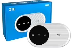 ZTE U10, Wi-FI 6/4G LTE Mobile Wi-FI, Point d'accès Portable débloqué à Faible coût, se connecte à 32 appareils, Batterie 2000 mAh, antenne intégrée pour des Vitesses améliorées,
