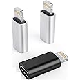 (Apple MFi Certified) (3 Pack USB-C Female to Lightning Cable Adapter, Type-C to 8 Pin Male PD Fast Charging Converter Cord Data Sync Connector for i-Phone 15 14 13 12 11 Air Pods iOS Devices