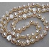 #N/ACorn Pearl, Baroque Pearl, Nugget Pearl, Freshwater Pearl, 7mm, Ivory White, 16' Full Strand 56 Pieces #CB6053