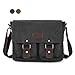Produktbild SMRITI 12 Zoll Canvas Umhängetasche Schultertaschen Laptop Messenger Tasche für Schule - Schwarz