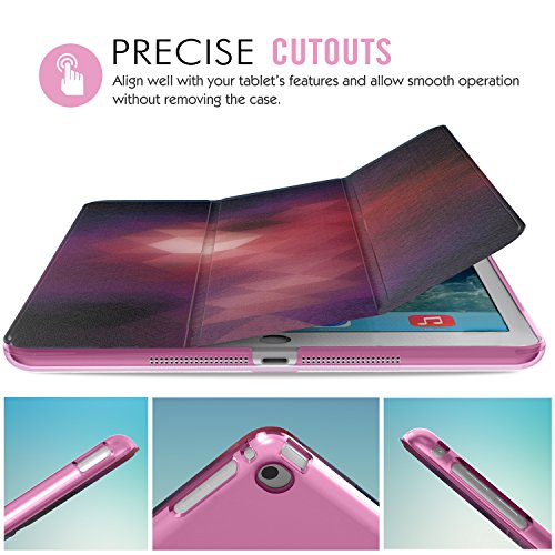 MoKo Hülle für iPad Air – PU Leder Tasche Schale Smart Case mit Translucent Rücken Deckel, mit Auto Schlaf/Wach Funktion und Standfunktion für iPad Air / iPad 5 (5th Gen) 9.7″ Tablet, Fantasie Diamant - 4