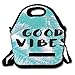 Produktbild Cool Insulated Lunch Bag Tote Reusable Waterproof School Picnic Carrying Gourmet Lunchbox Container Organizer For Women, Men, Adults, Kids, Girls and Boys - Good Vibes