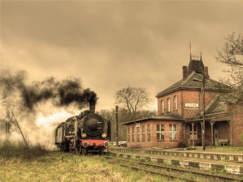 Wee Blue Coo Old Retro Steam Train Locomotive Engine Art Print Poster Wall Decor 12X16 Inch