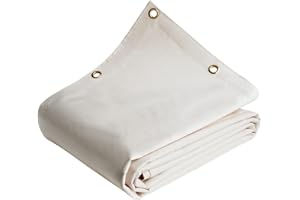 Tecplast Bâche pour Carport 4x5 m 640CP Blanc Crème - Qualité 8 Ans - Toile PVC étanche pour abri de Voiture