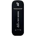 ZEORGIA 4G LTE USB WiFi Dongle with All SIM Network Support | Plug & Play Data Card with up to 150Mbps Speed WiFi Hotspot | WiFi Router for 10 People (‎ZR-UD-002 (Black))