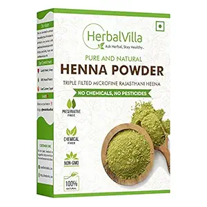 Herbalvilla Natural Henna Powder For Hair Colour and Growth (200 Grams)