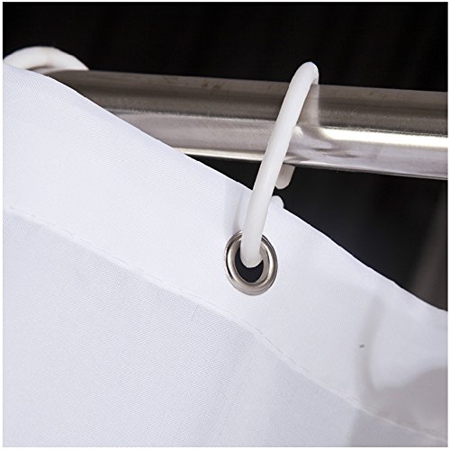 S-ZONE Reines Weiß Drucken Duschvorhang verdicken Anti-Schimmel Textilien Polyester Wasserabweisend 180×180 cm mit 12 Vorhangringe - 3