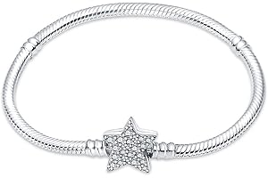 KUNSIR Moments-Bracciale Donna Adatto per Ciondolo Argento Sterling 925 Braccialetto Snake Bracciali Compatibile con Pandora Ciondolo B2