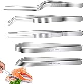 Tongs for Kitchen, Chef Tongs Set, Stainless Steel Slant Tongs, Bone Tongs Set, Herringbone Tongs. For Decorating Food Cookin