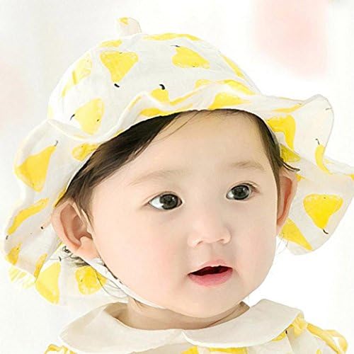 Elecenty Kids Children Cap, Toddler Boys&amp;Girls Fruit Print Pattern Sun Helme Bucket CapBucket Hats (Yellow)