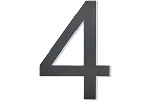 Hopelit Numer domu, antracyt RAL 7016, szary antracytowy drobna struktura, powlekany proszkowo, numer domu stal nierdzewna, numer domu wysokość 20 cm - napis Arial - cyfra 4