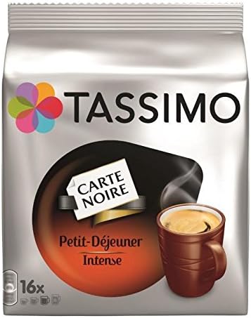 Tassimo Carte Noire Petit-Déjeuner Intense, Ground Roast Coffee, Strong, Arabica, Capsule, 16 T-Discs