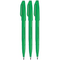 Pentel S520 Sign Pen Set Of 3 - 2mm Fibre Tip, 1mm Line, Perfect For Drawing & Sketching, 83% Recycled Materials