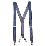 KOMFORTABEL: Lampox Damen und Herren Hosenträger sind mit 3,5cm extra breit und sorgen zusammen mit 4 Clips aus poliertem und rostfreiem Stahl für optimalen Halt