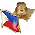 vmcoatdu Country Flag Backs Locking Pin Keepers Locking Clasp Pin Badge International Travel Brooch Metal Alloy Souvenir Pin 0.75x0.7 Inch Small Pin
