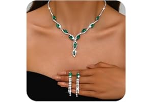 GKAOPI Women's Jewellery Sets Rhinestone Teardrop Necklace Dangle Long Tassel Earrings Brides Bridemaid Jewelry Sets Prom Costume Accessories for Women Birthday Gifts