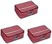 Kuber Industries™ Maroon 3 Layered Quilted Printed Transparent Saree Cover (10-15 Sarees Capacity) Set of 3 Pcs RS.399.00